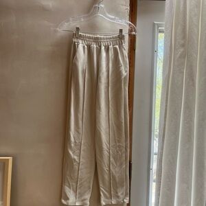 Gil Rodriguez Cream waffle pin tuck Lounge Pants